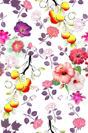 乱花印花花型图片