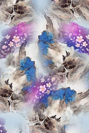 山水印花花型图片