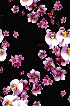 花朵印花花型图片