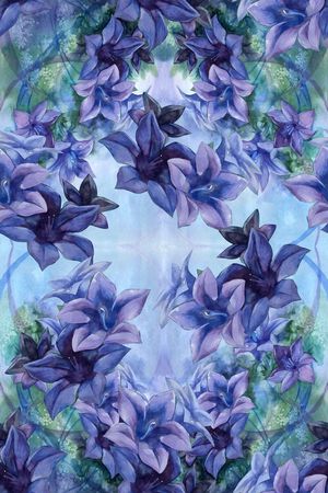 水彩印花花型图片