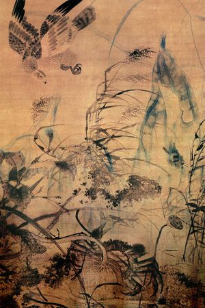 中国风、水墨画印花花型图片