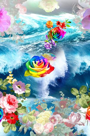 海浪印花花型图片
