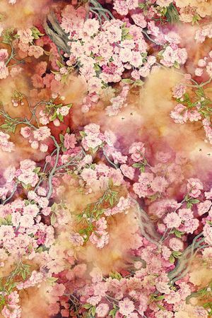 原创水彩手绘印花花型图片