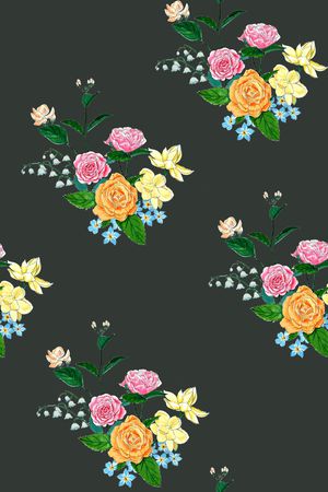 手绘印花花型图片