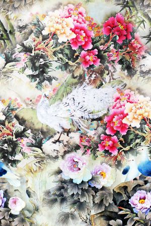牡丹印花花型图片