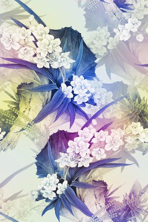 玉兰花印花花型图片