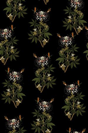 抽象手绘水彩花卉数码印花印花花型图片