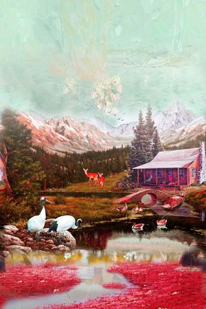 油画风景印花花型图片