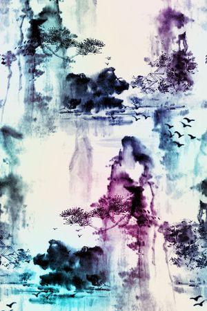 天空印花花型图片