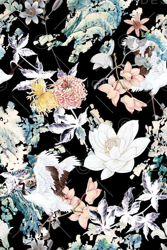手绘印花花型图片