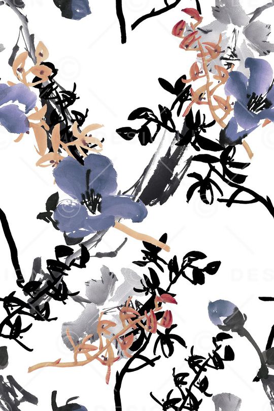 手绘印花花型图片