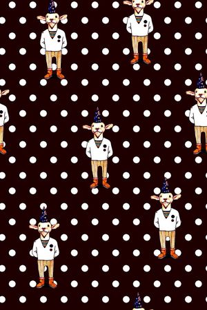 抽象手绘动物狗狗数码印花印花花型图片