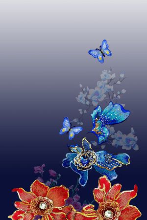 刺绣绣花印花花型图片