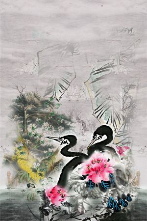 水墨印花花型图片