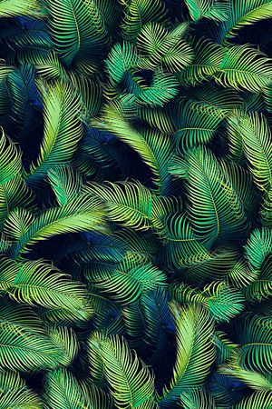 抽象手绘水彩画植物树叶印花印花花型图片