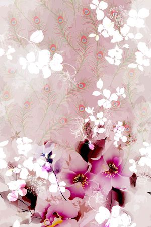 数码花卉类印花花型图片