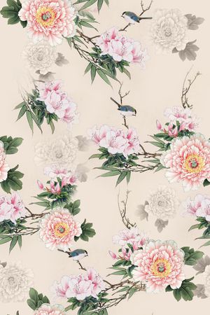 旗袍面料花印花花型图片