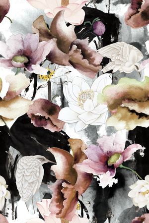 手绘印花花型图片