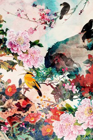 牡丹、中国风印花花型图片