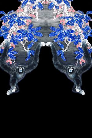 男装T桖胸花印花花型图片