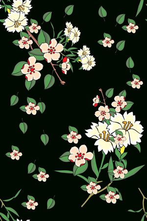 桃花印花花型图片