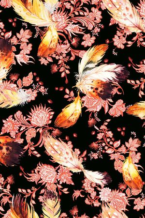 羽毛印花花型图片