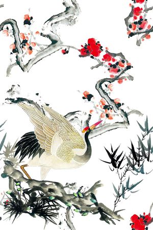水墨印花花型图片