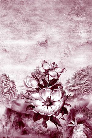 玉兰花印花花型图片
