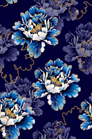大花卉印花花型图片