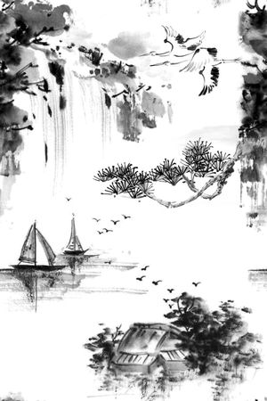 黑白印花花型图片