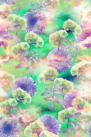 花卉植物印花花型图片