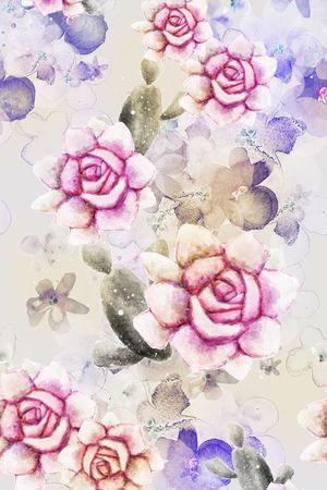 手绘花印花花型图片