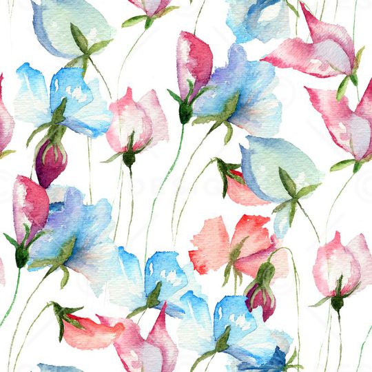 水墨画印花花型图片