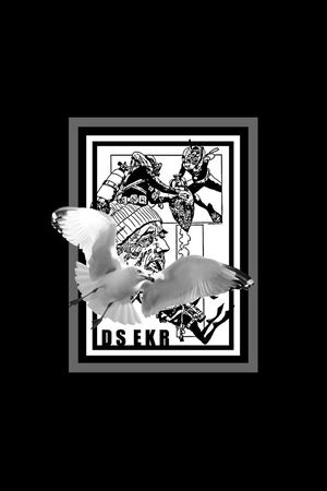 老人与鸟印花花型图片