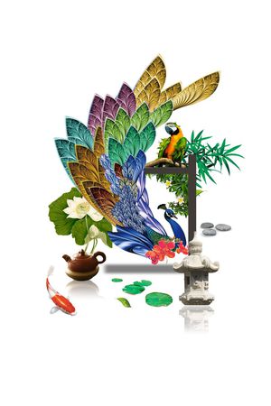 羽毛印花花型图片