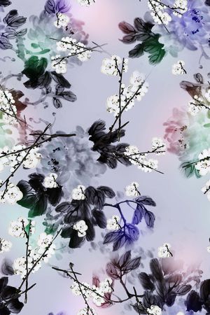 冷调中国风印花花型图片