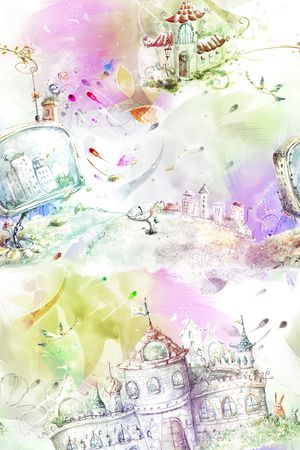 城堡印花花型图片