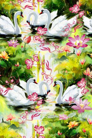 油画印花花型图片