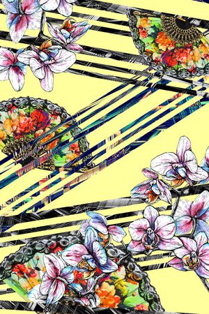 山水画印花花型图片