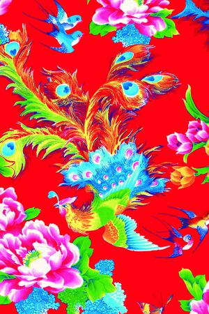 凤凰牡丹印花花型图片