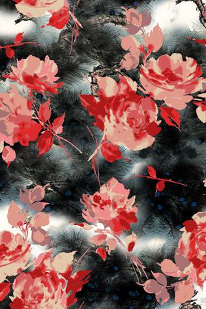 国画印花花型图片