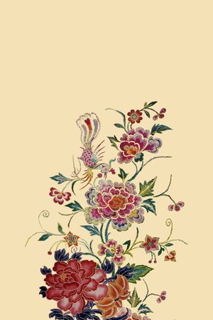 时尚数码旗袍花花型印花花型图片