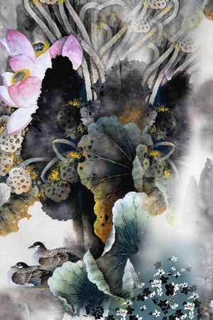 水墨印花花型图片