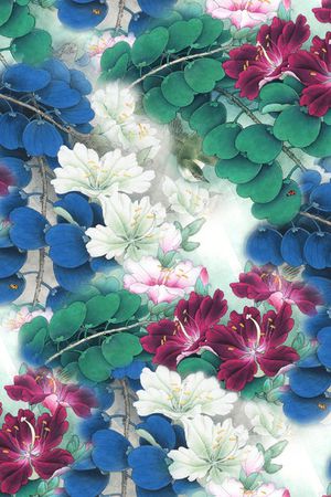 中国风印花花型图片