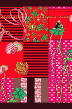 链条印花花型图片