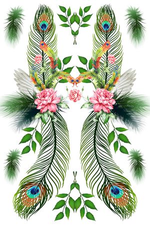 孔雀眼印花花型图片