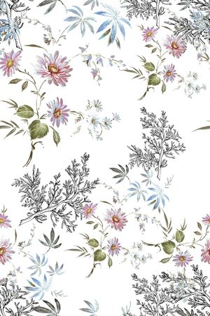 手绘印花花型图片