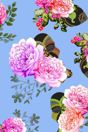 玫瑰印花花型图片