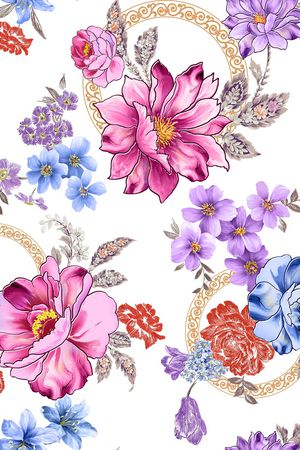 花卉印花花型图片