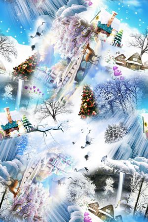 雪景印花花型图片